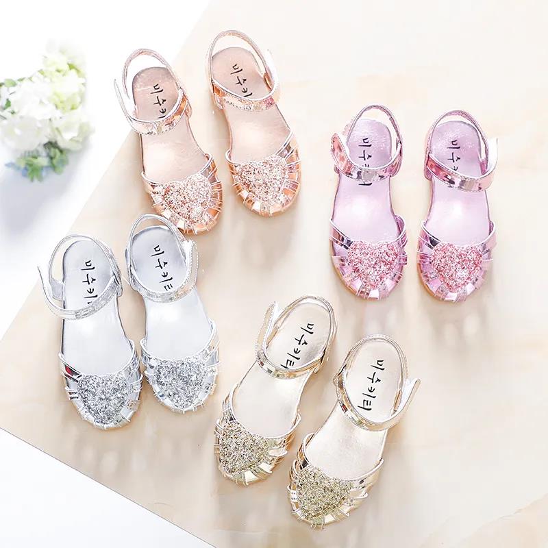 Sandals for Girls Children Fashion Kids Spring Summer Princess Party Shoes Casual Footwears Round Toe 2021