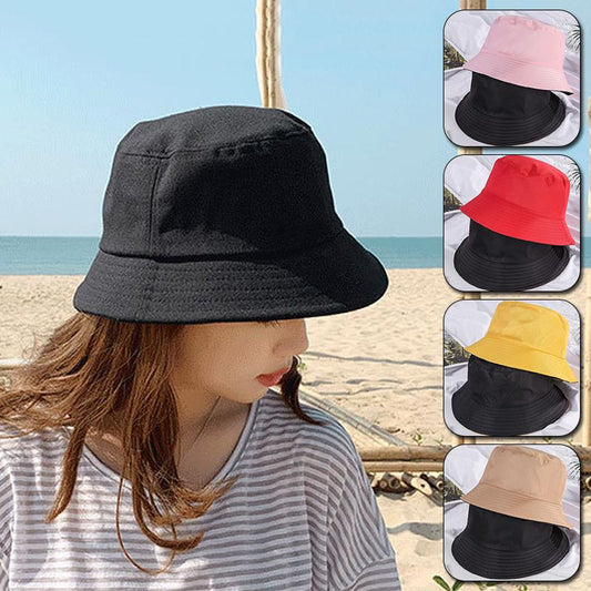 1pc Summer Foldable Bucket Hat Women Outdoor Sunscreen Cotton Cap Female Hat Wide Brim Fisherman's Hats