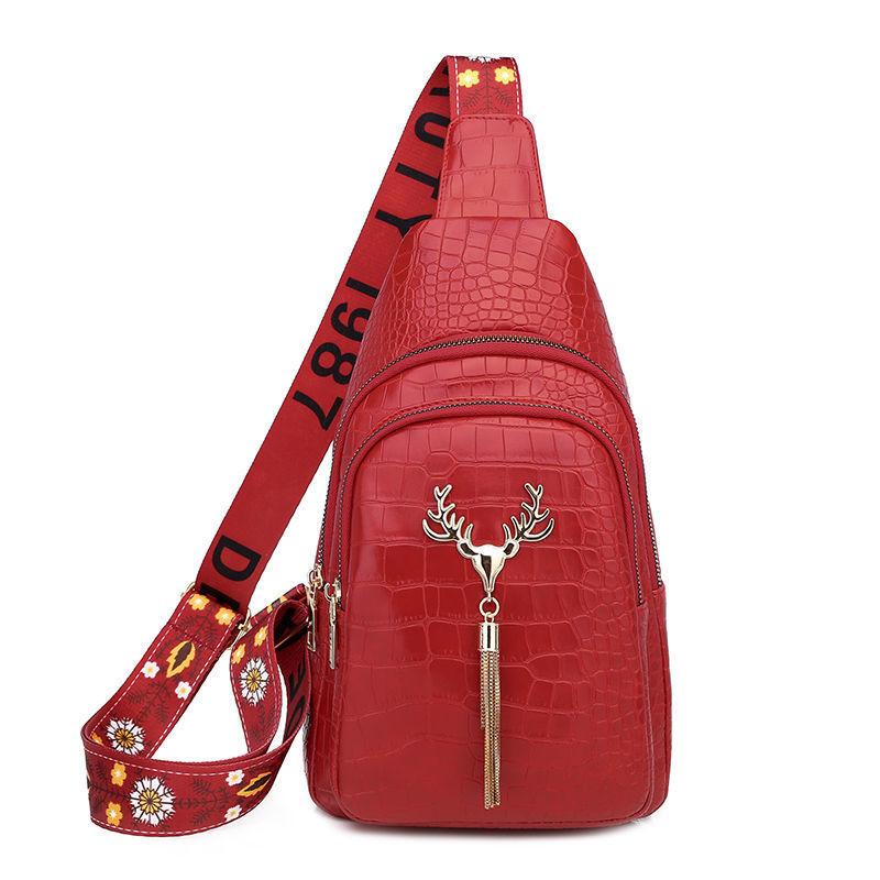 Women Tassel PU Sling Bag Outdoor Slung Riding Bag Waterproof Travel Women Shoulder Bag Home Supplies Crossbody Chest Bag for Gift