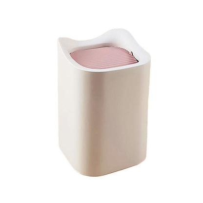 Desktop Trash Can Nordic Mini Office Bedroom Bedside Creative Shake Cover Small Girl Trash Can Storage Bin