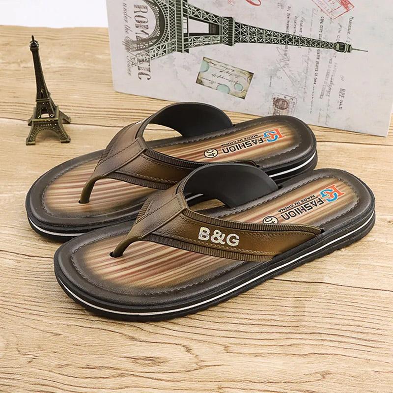 Men's Flip-flops Thick Bottom Non-slip Soft Bottom Slippers Personality Men's Sandals Fashion Outer Wear Beach Shoes Summer Casual Waterproof Slippers