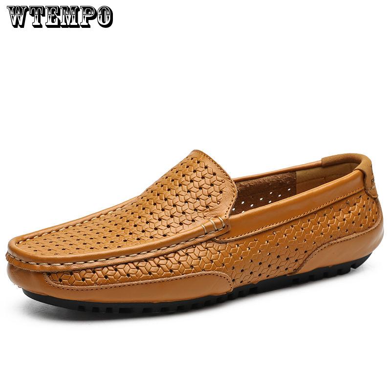 casual summer men shoes Mens Light Comfortable Flat Shoes Loafers leather Footwear sneakers