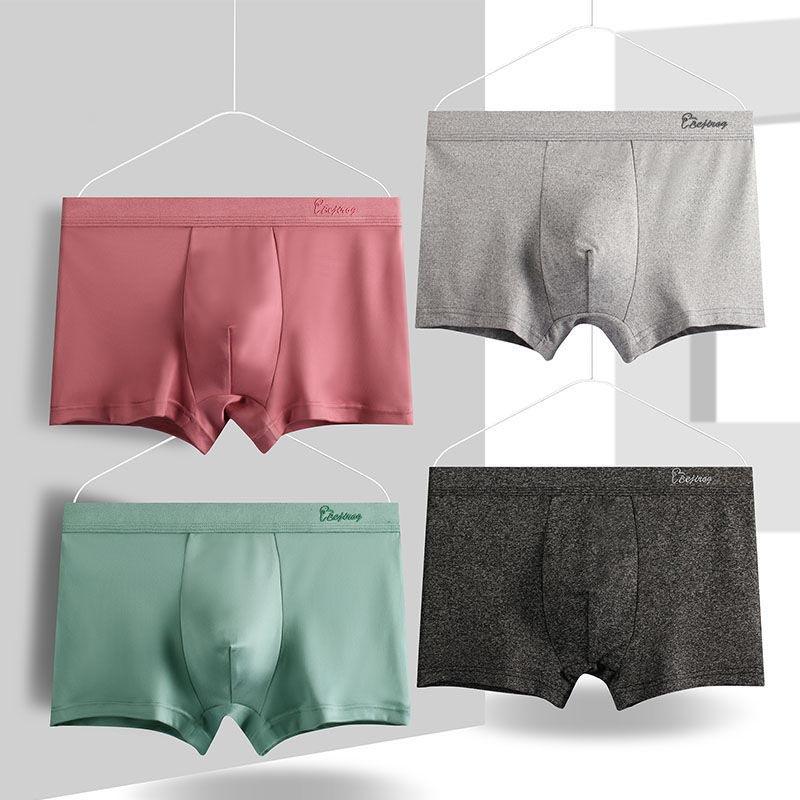 4-pack Men's Briefs Youth Boxer Briefs Plus Fat Size Mid-waist Breathable Boxer Briefs