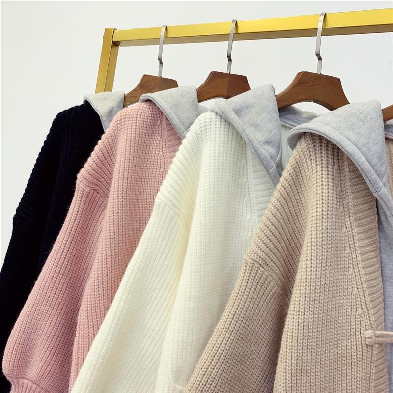 Autumn and Winter Fashion Simple Sweater Casual Cardigan Ins Style Top Mid-length Loose Female Jacket