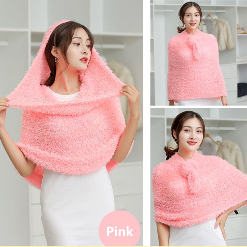 Women's Autumn Winter Bamboo Fiber Hedging Magic Scarf Shawl Bib Korean Style All Match Thickening Multi-function Versatile Shawl Dual-use