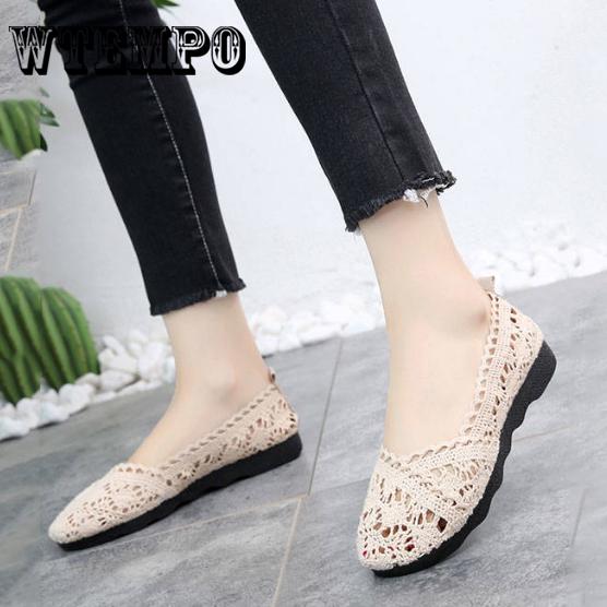 Shoes Women Hollow Lace Mesh Shallow Mouth Shoes Casual Shoes Women Sandals