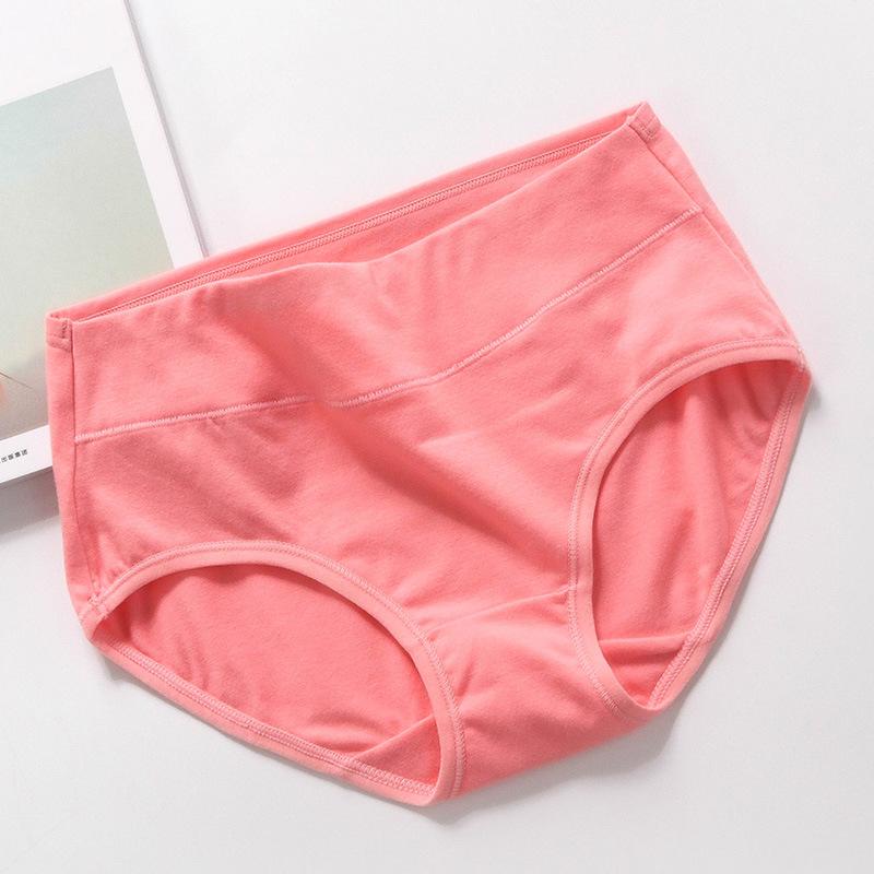 4Pcs/Set Women's Solid Color Seamless Underpants Female Breathable Skin-friendly Panties High-waist Comfortable Cotton Crotch Briefs