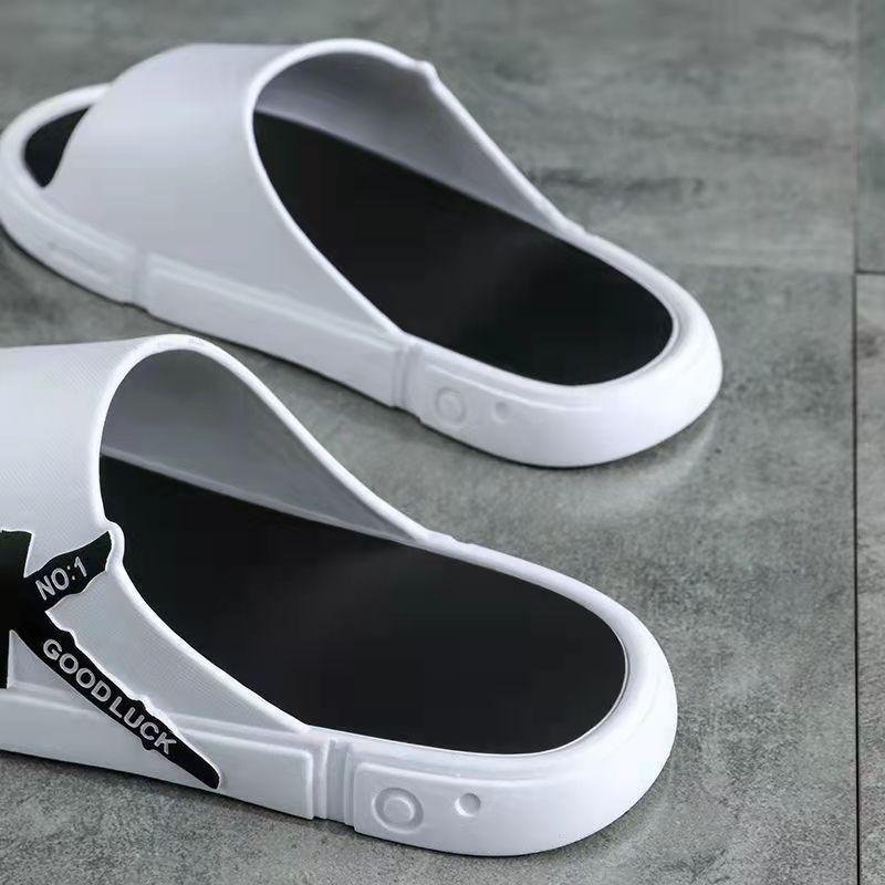 Men's and Women's Same Summer Slippers Indoor Bathroom Non-slip Thick Bottom Flip-flops Korean Style Personality Outside Wear Men's Sandals