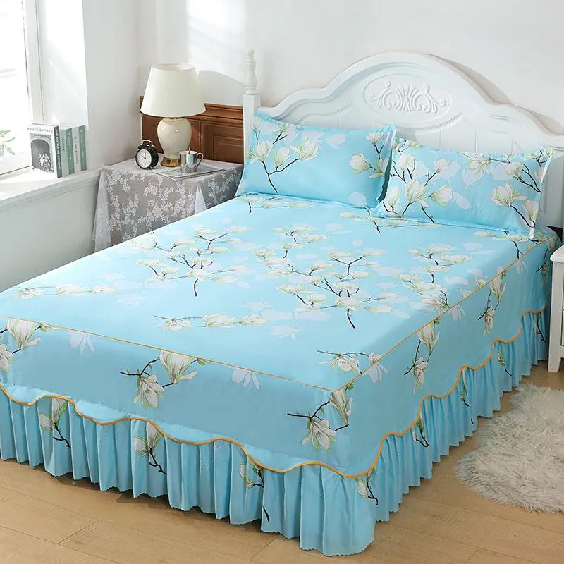 Bedroom Household Single-piece Sanding Bed Skirt Korean Version of One-piece Bed Skirt Bed Cover Simmons Protective Cover Can Not Afford The Ball