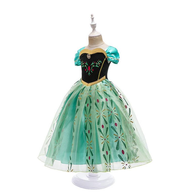 Frozen Princess Dress Summer Anna Girls Short Sleeve Dress Children's Performance Dress Birthday Performance Dress