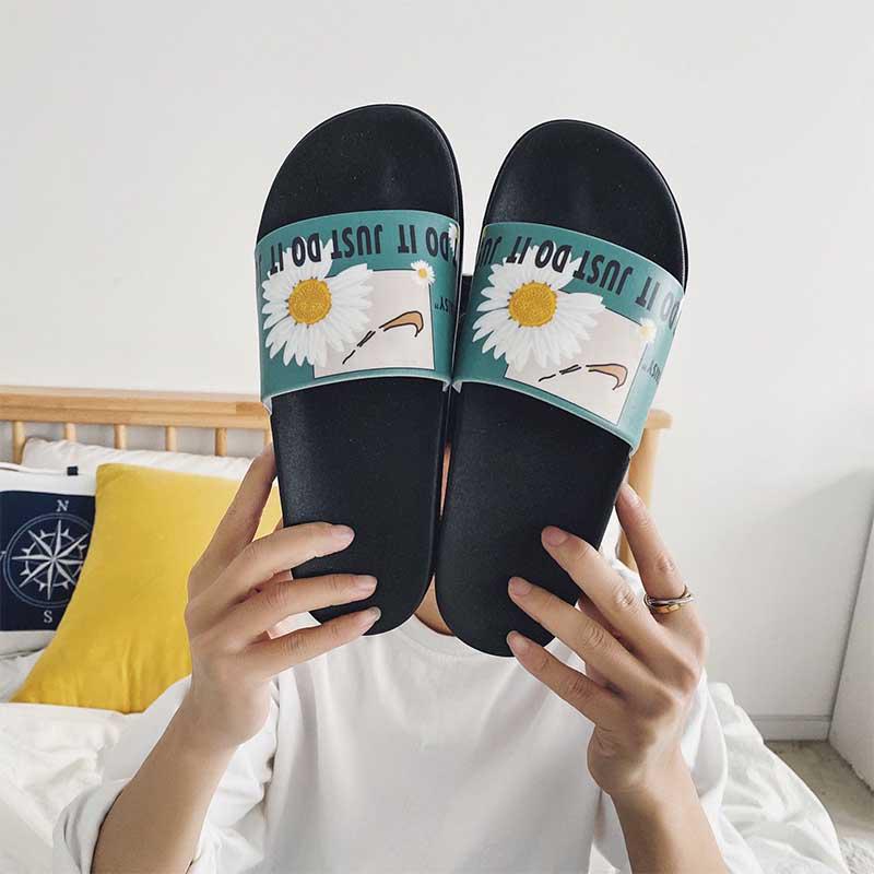 Fashion outdoor wear sandals and slippers male personality word drag couple  non-slip beach shoes