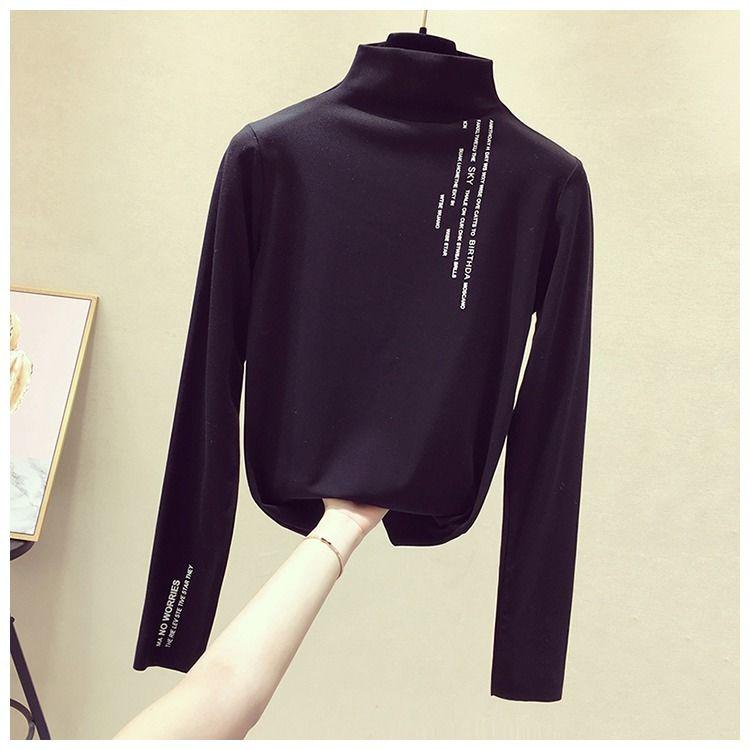 Women Long Sleeve Turtleneck Cotton Stretch Base Tops Bottoming Shirt