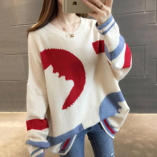 Women Sweaters and Pullovers Autumn Winter Long Sleeve Pull Femme Casual Loose Knitted Sweater