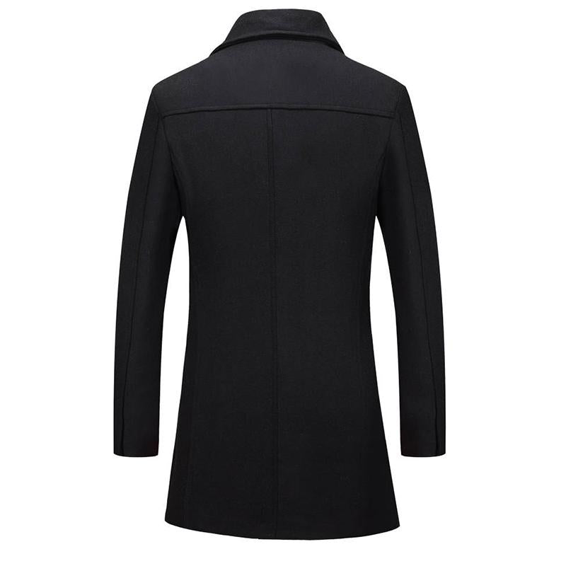 Men's Jacket Wool Long Coat Men Casual Warm Business Casual Overcoat Mens Woolen Jackets Parka Male