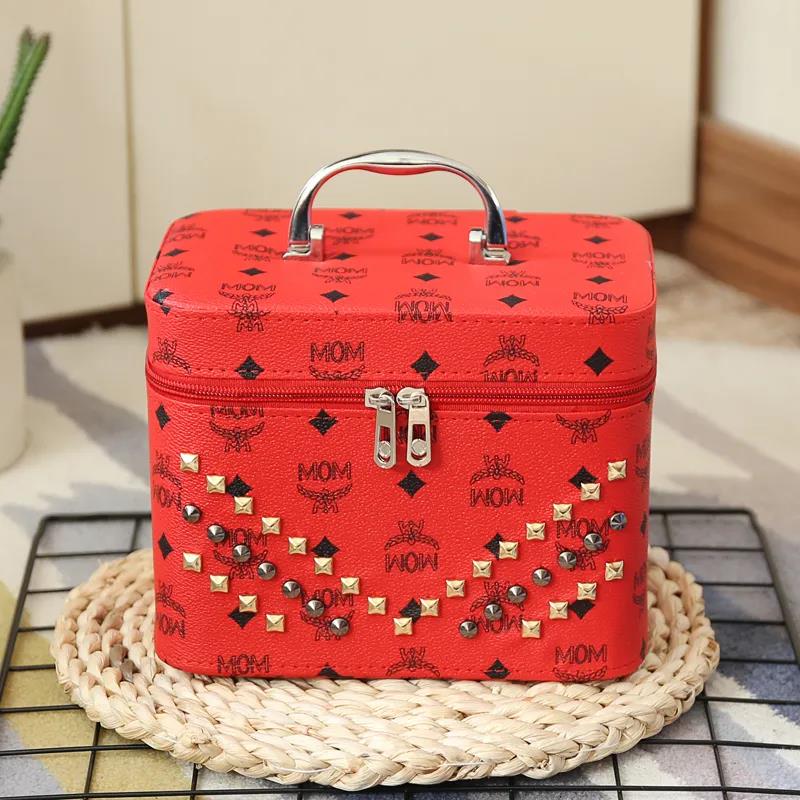 Rivet Printing Cosmetic Bag Large Capacity Multifunctional Portable Portable Cosmetic Storage Box