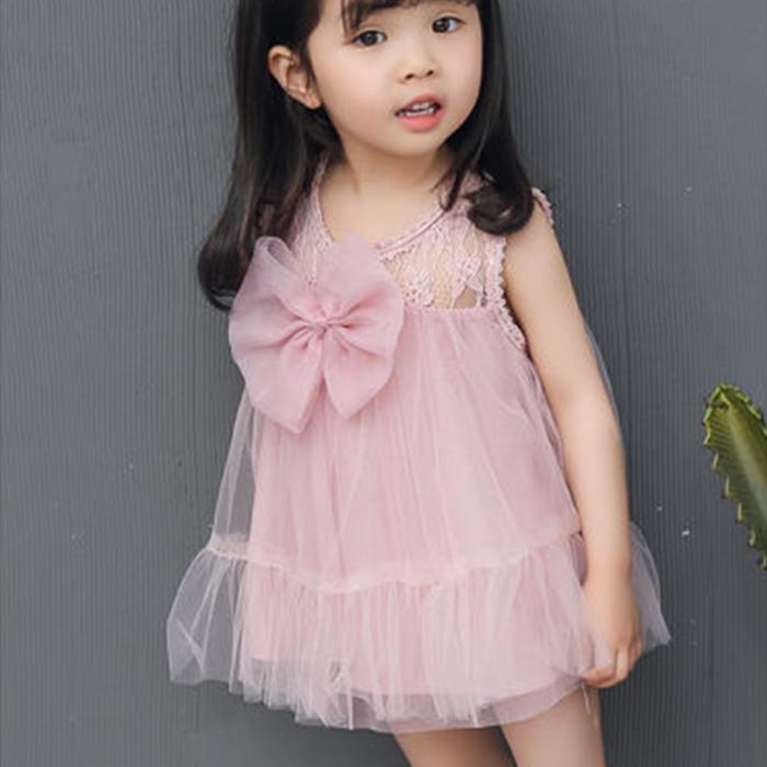 Infant Dress Newborn Baby Girl Dresses Princess 0 3 6 12 Months Baby Dress Mesh Skirt Bow Pleated Ruffle Dress