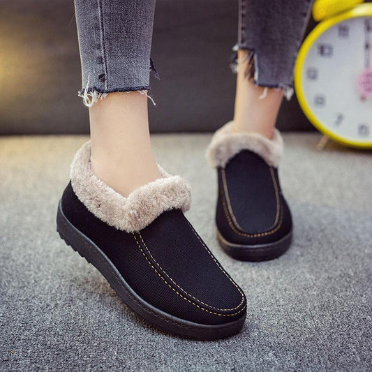 Women's Flat-heel Warm and Comfortable Cotton Shoes Plus Velvet Padded Lightweight Winter Shoes