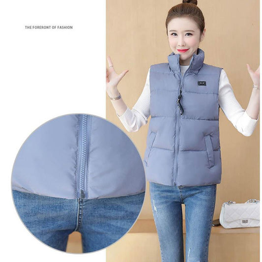 Autumn and Winter Down Coat Vest Women's Outer Wear Short Wild Waistcoat Waistcoat Lightweight Cotton Coat Jacket Tide