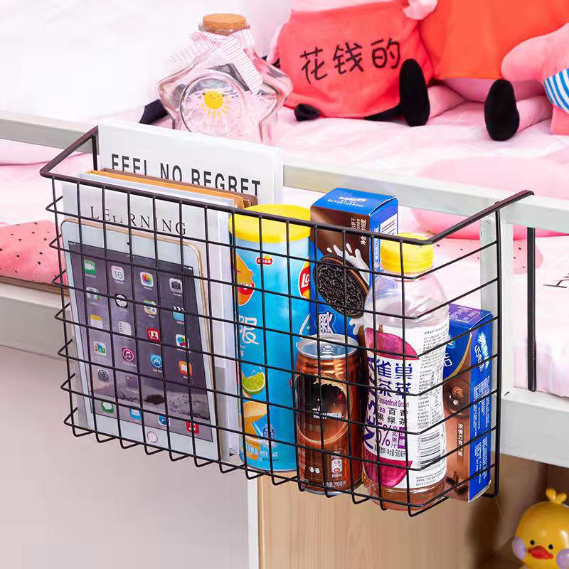 Bedroom Bedside Hanging Basket Desk Organizing Shelf Kitchen Cabinet Partition Wardrobe Storage Box Family Organizer Snack Storage Basket