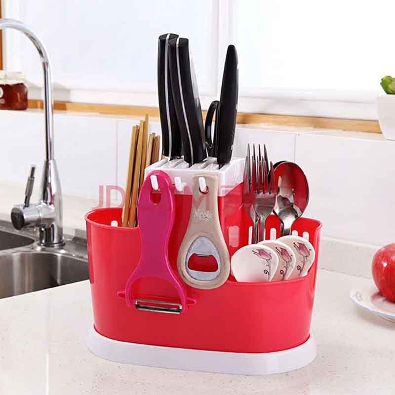 1Pc Storage Holders Racks Kitchen Drain Chopsticks Cage Hollow Cutlery Drainer Spoon Fork Knife Shelf Holder