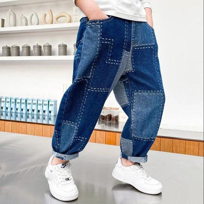 Children's Pants Boys and Girls' Jeans Autumn and Winter Loose-fitting Pants Korean Casual Pants Trousers