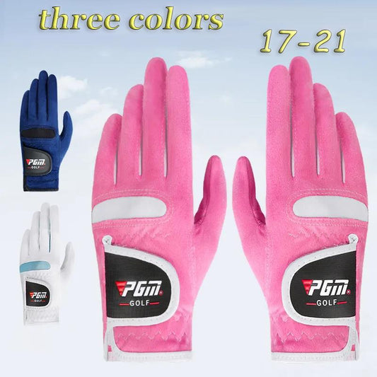 One Pair of Ladies Golf Gloves Microsoft Fiber Breathable Non-slip Left and Right Hand Sports Gloves Women