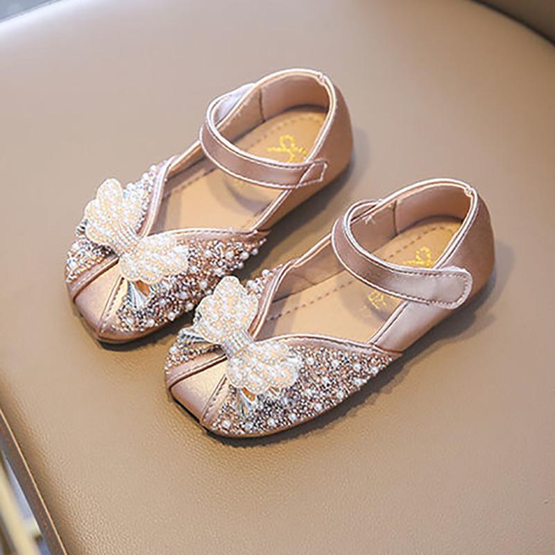 Spring Rhinestone Girls Leather Shoes Little Girls Dress Crystal Catwalk Show Princess Children's Shoes