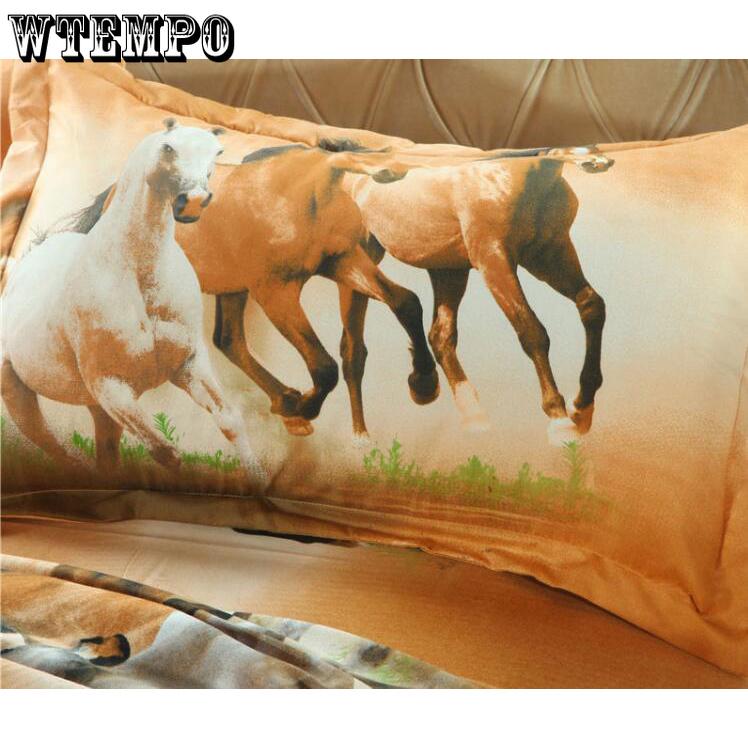 Duvet Cover Animal Serice 3D Horses Running 3pcs Bedding Set