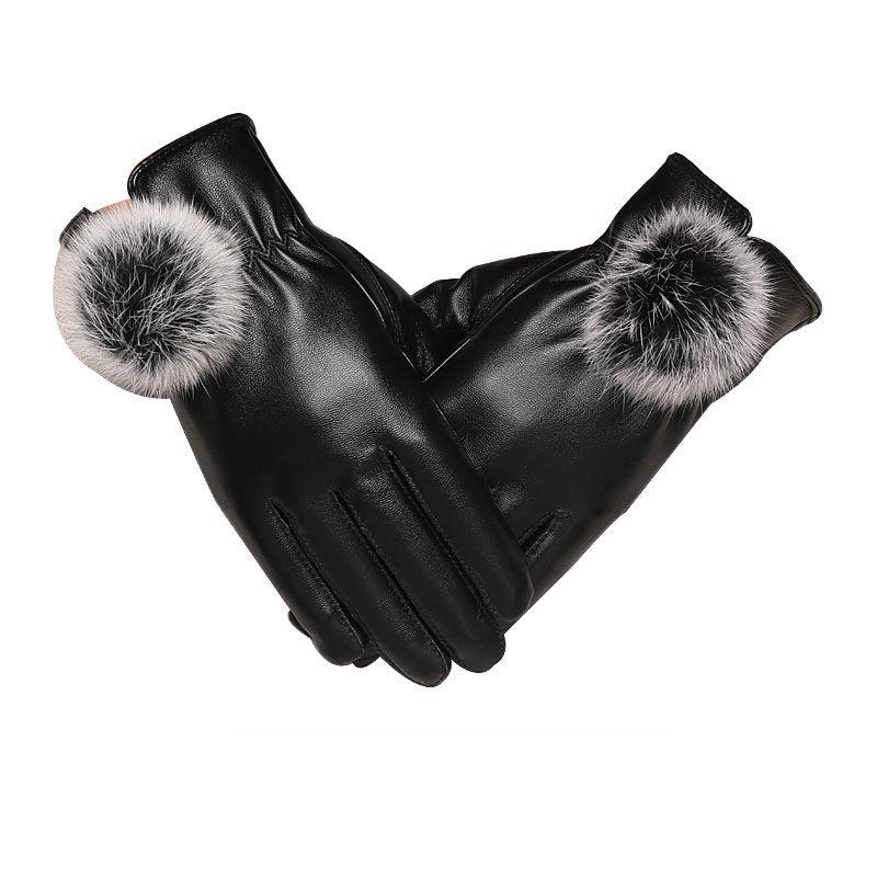 Cotton gloves Windproof gloves Winter Warm gloves Leather gloves Woman Trend fashion gloves Plush