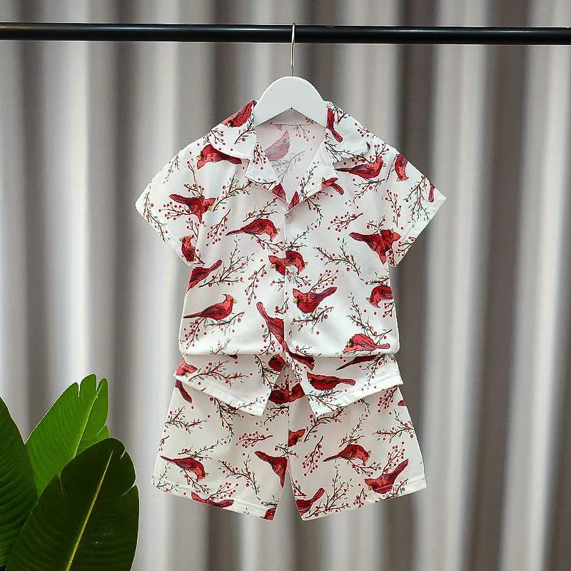 Children's Pajamas Boys and Girls Summer Clothes Children's Short-sleeved Shorts Two-piece Fashion, Loose and Casual