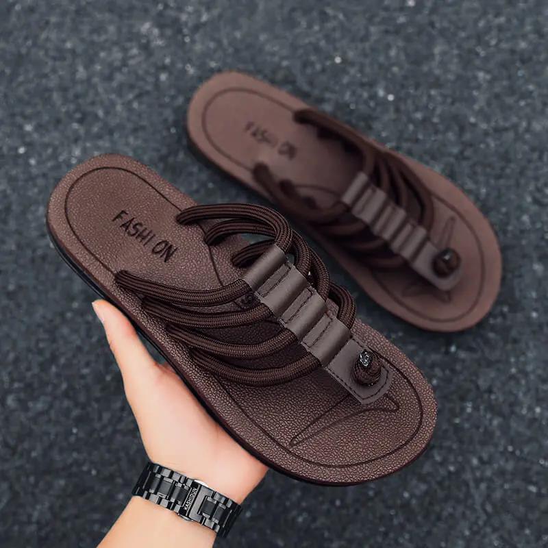 Flip-flops Men's Sandals and Slippers Summer Non-slip Trend Outer Wear Men's Fashion Leisure Personality Round Rope