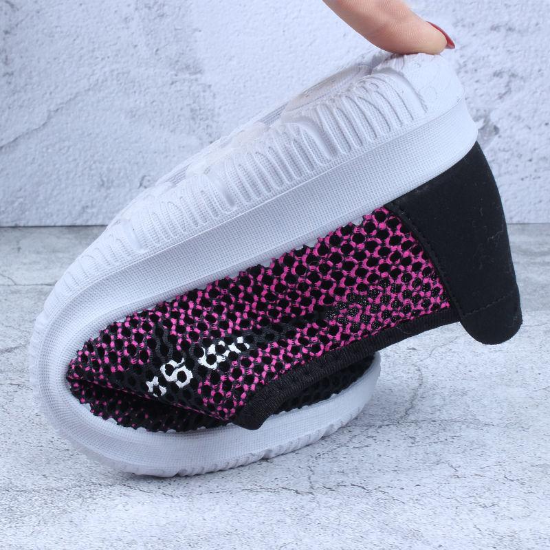 Women's Spring and Summer Breathable Hollow Mesh Shoes Middle-aged and Elderly Mothers Comfortable Non-slip One-step Shallow Shoes