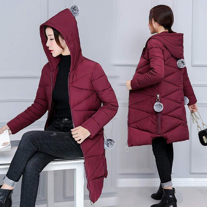 Winter Long Sleeve Warm Jacket Fashion Large Size Down Jacket Winter Woman's Cotton Clothing Woman's