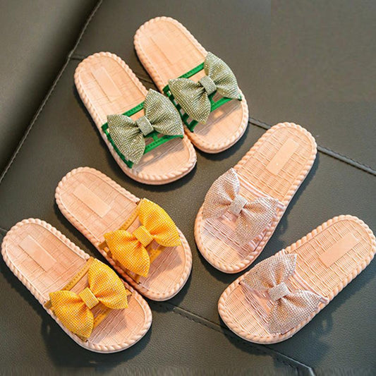 New Summer Girls Sandals Slides Kids Beach Sandals Pleated Ruffles Princess Sweet Kids Slippers for Bath Swimming Indoor Slipper