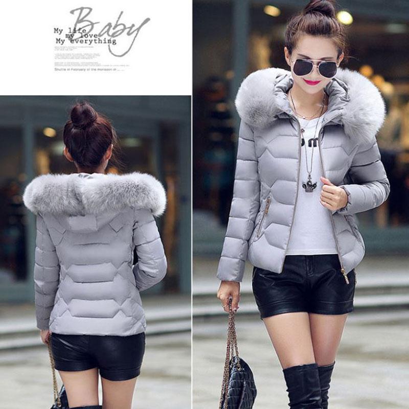 Women's down jacket Korean Slim Short Parker Jacket Winter Thicken Warm Hooded Cotton Jacket