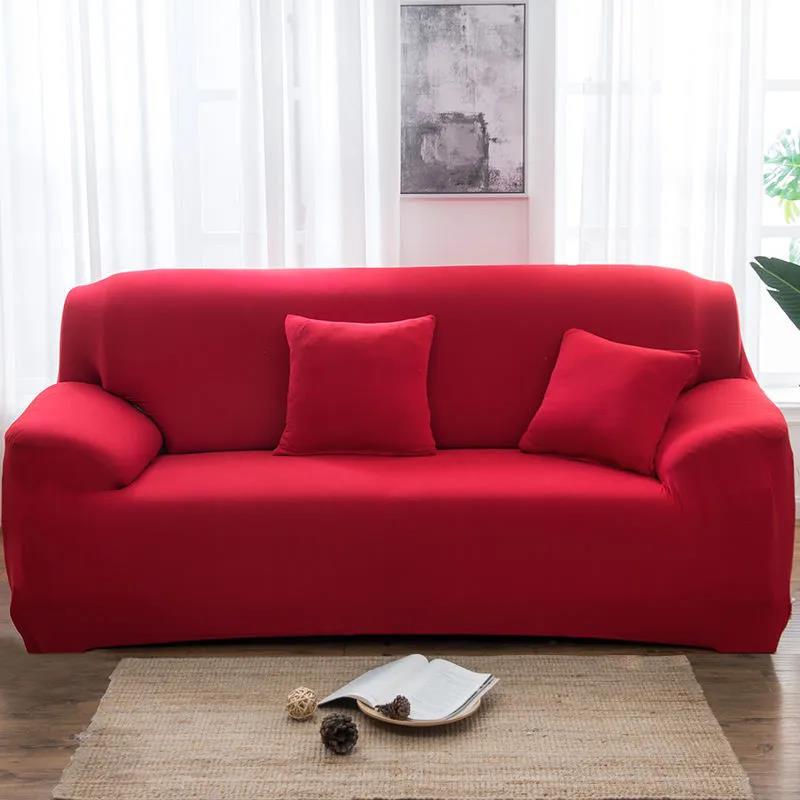 1-4 Seats Solid Color Elastic Sofa Cover Universal Furniture Home Decor Sofa Slipcover