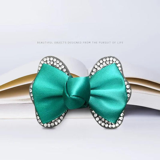 Small Bow Hairpin Rhinestone Spring Clip Meatball Hair Clip Headdress Flower Ponytail Hair Ornament Ladies Hairpin