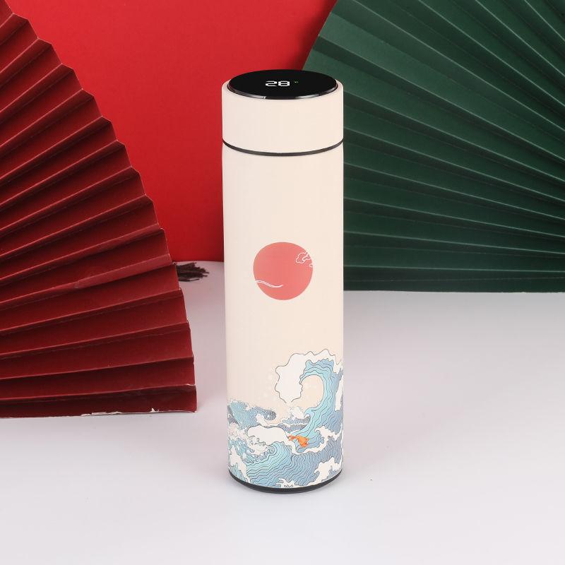 Chinese Style Smart Vacuum Flask Stainless Steel Male and Female Tea Separation Portable Tea Cup Vacuum Flask