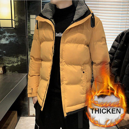 Down Padded Jacket Men's Winter Fashion Trend Short Student Tooling Thick Warm Jacket