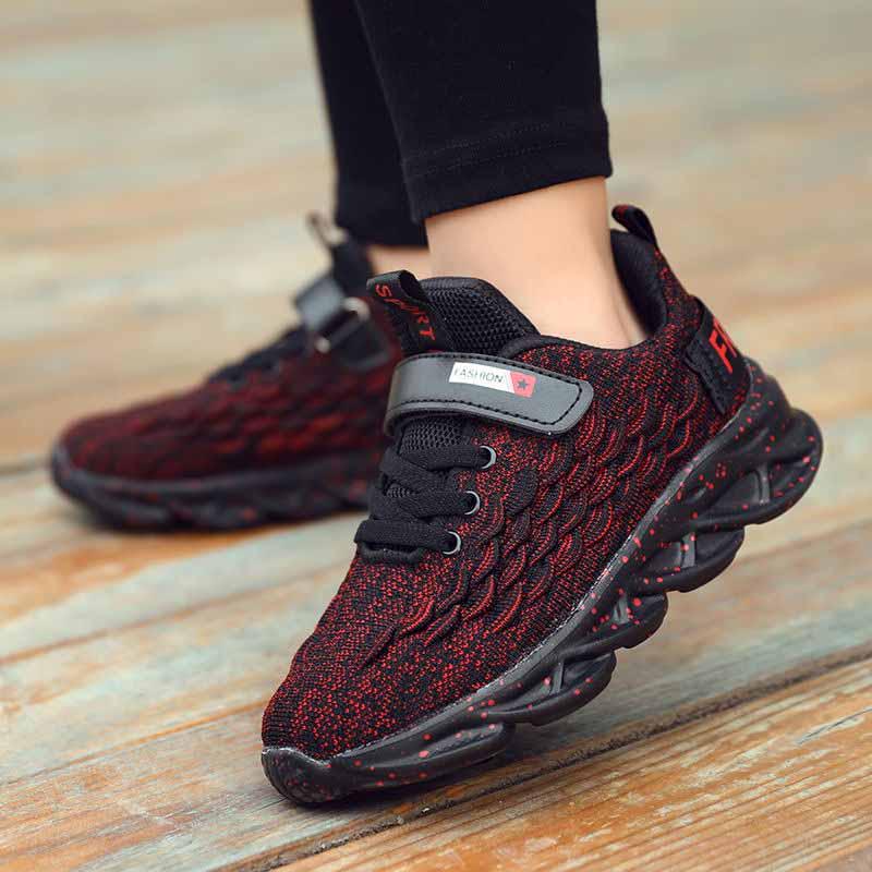 27-40 Child Sneakers Sandals Kids Flying Woven Mesh Breathable Basketball Shoes Lightweight Running Shoes Comfortable Deodorant Sports Shoes