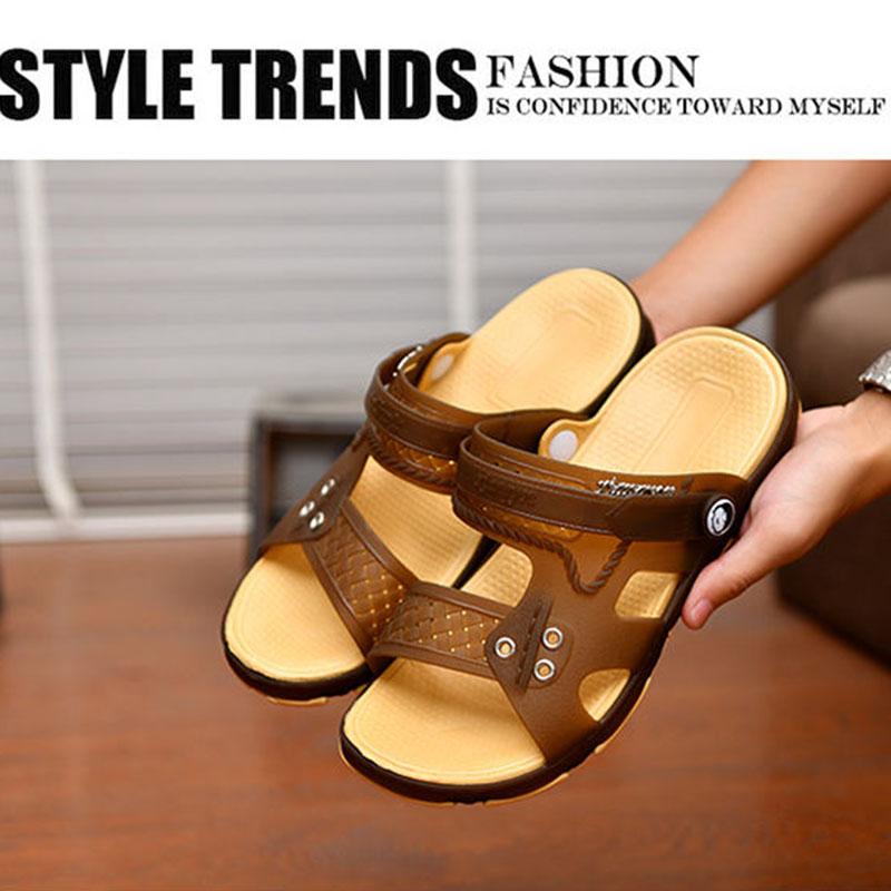 Men's Outdoor Sandals Open Toe Slippers Non-slip Bathroom Beach Sandals Lightweight Footwear