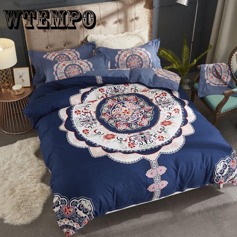 Luxury 3pcs Bedclothes Bedding Set Bedlinen Peony Print Bedding Sets Duvet/Quilt Cover Set