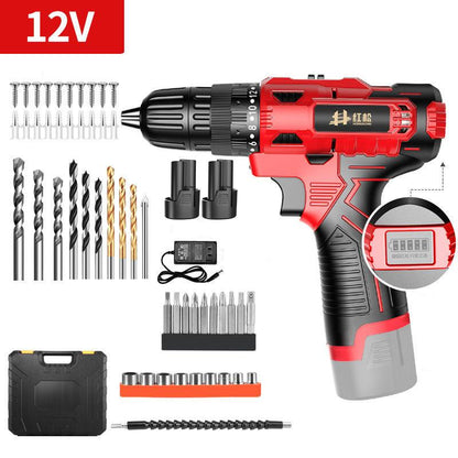 Luxury Digital Display Electric Screwdriver Set Cordless Electric Drill with Two Batterys and Tool Box