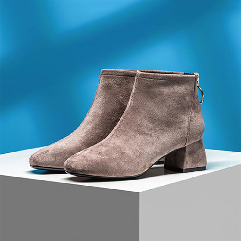 Autumn Mid-tube Women's Boots Korean Style Trendy Shoes for Students Autumn Cotton Shoes