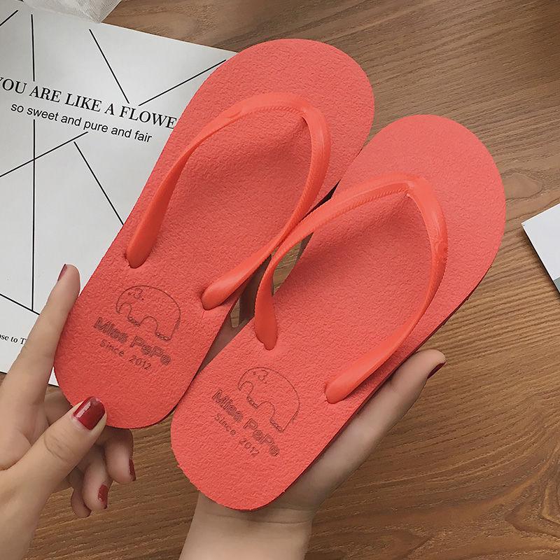 Slippers Women's Slippers Flip Flops Sandals Shoes Beach Casual Slipper Open Toe Flat Shoes Outside