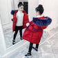 Children's Winter Jackets Girls Cotton Jackets Fur Collar Warm Kids Girls Down Outerwear Coat