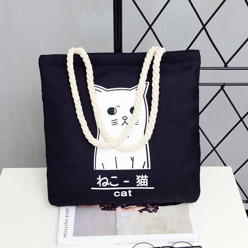 Canvas Bag Female Student Large Capacity Simplified Sen Department Korean Chic Linen Handbag