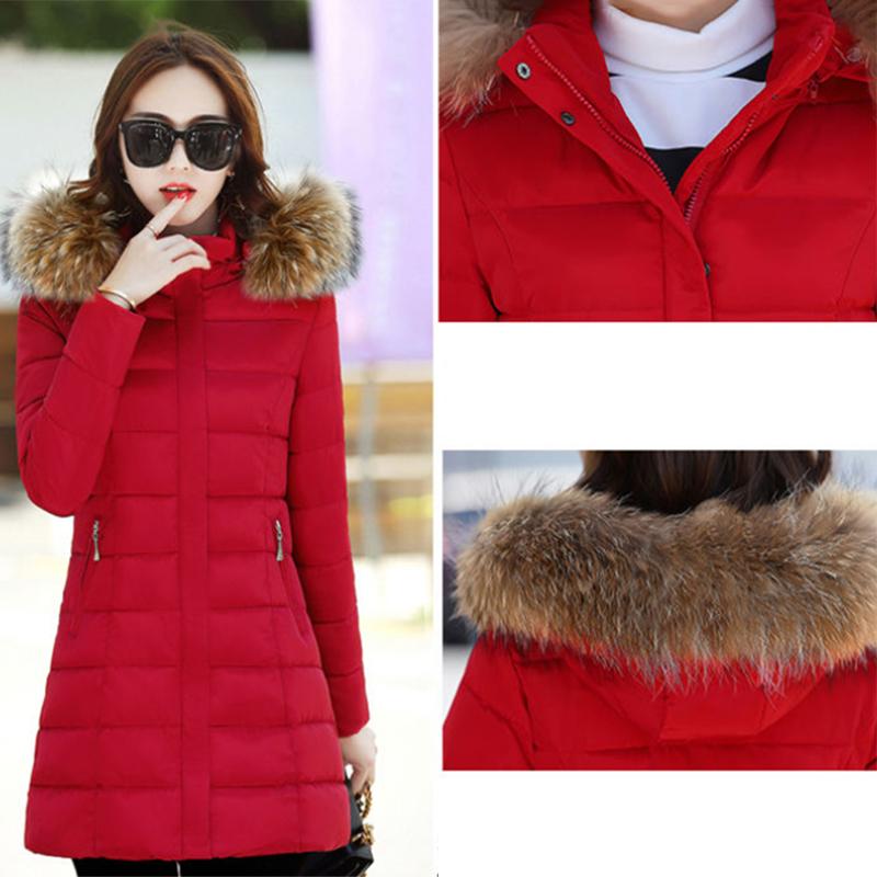 Women's Mid-length Down Jacket Winter Korean Loose Cotton Clothes Casual Hooded Padded Jacket Quilted Jacket