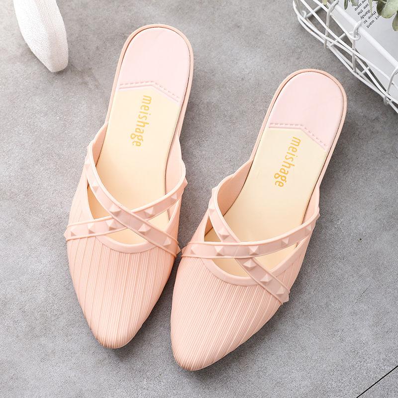 Summer Fashion Women's Semi-slippers, Wear All-match Slope with Cross Straps and Comfortable Lazy Single-shoe Sandals