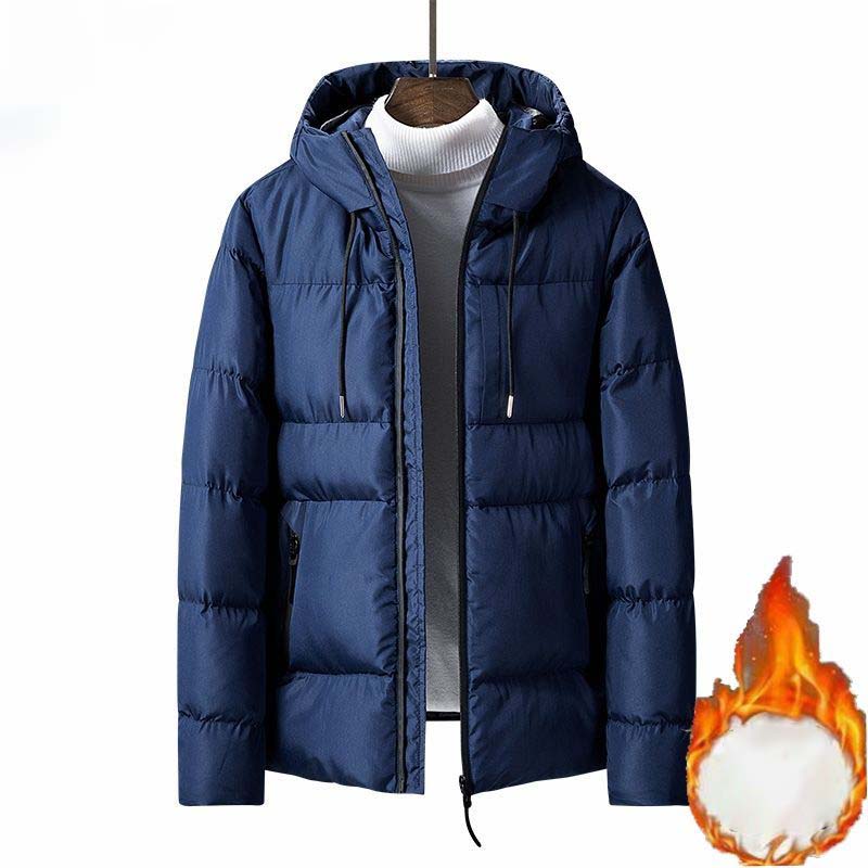 Men's Cotton Winter Jacket Thick Down Jacket Hooded Casual Warm Jacket